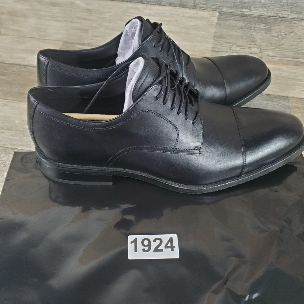 Cole Haan Modern Essentials Mens Oxfords Sz 12 Black Leather Lace Up Low Top